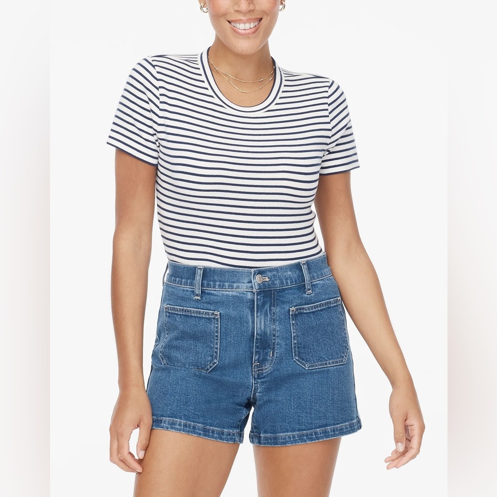 J Crew Factory Sailor patch-pocket denim short
